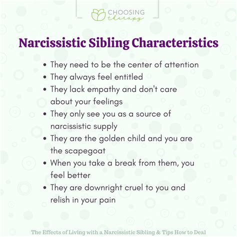 </strong> If you tell your brother about something good that happened to you, he’ll find a. . Signs of a narcissist brother